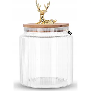 Dóza na potraviny Zavařovací Sklenice na sušenky a sladkosti s víkem o objemu 1,1 l jako dárek