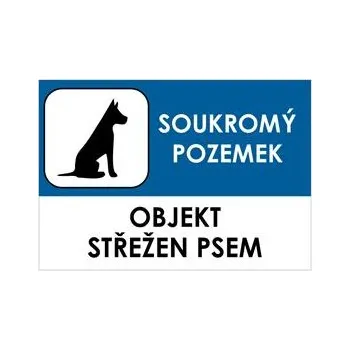 Objekt střežen psem, samolepka a5