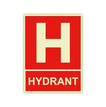 Hydrant s textem - fotoluminiscenční tabulka, plast 2 mm 200x150 mm