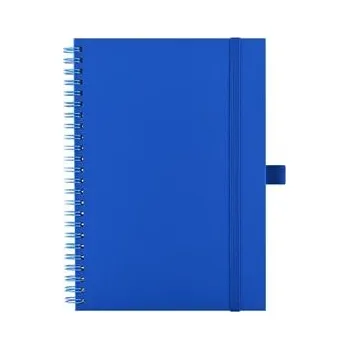 Zápisník Notes - zápisník koženkový SIMPLY A5 linkovaný - modrá/světle modrá spirála