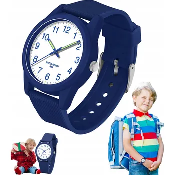 Hodinky Dětské analogové hodinky modré sportovní vodotěsné 50 m