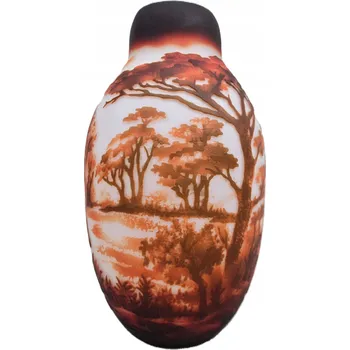 Váza Barevná skleněná váza, flakón na květiny, červená, ruční výroba