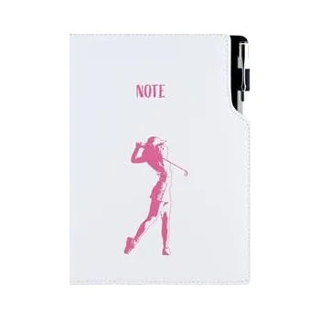 Zápisník Notes - zápisník DESIGN A5 čtverečkovaný - bílá - Golf žena