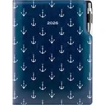 Diář DESIGN denní A4 2026 - modrá - Námořník - kotvy