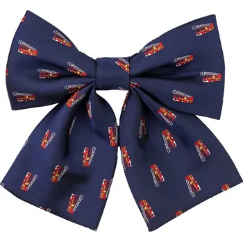 Kravata Bubibubi Tmavomodrý dámský motýlek s hasičskými auty