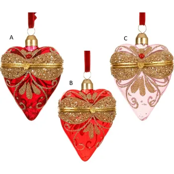 Vánoční ozdoba Kaeming Vánoční ozdoba OTEVÍRACÍ SRDCE, 8 cm, 3 druhy, KSD