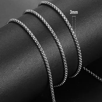Šperk Daniel Dawson Pánský ocelový náhrdelník Vincent, 3 mm řetízek, chirurgická ocel NH1236/60 Stříbrná 60 cm