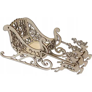 Obraz Vánoční saně Santa Clause se soby - na sladkosti, dárky