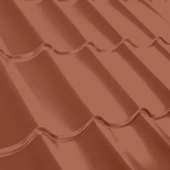 plechová krytina SATJAM střešní krytina Roof Classic PE25 RAL 8004 terakota