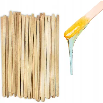 100 x Špachtle míchátka dřevěné tyčinky PRO nanášení VOSKU úzké