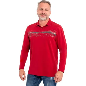 Pánské tričko Pánské tričko s límečkem HEBOL Červená XXXL