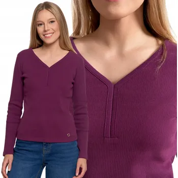 Dámská halenka Dámská bavlněná halenka fialová klasického střihu s dlouhým rukávem Moraj moderní XXL