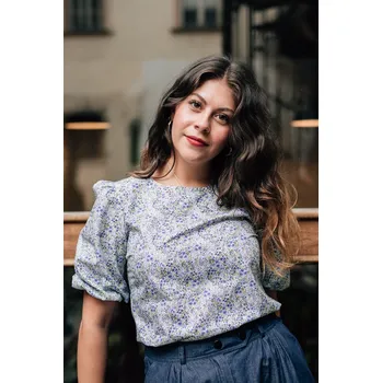 Dámská halenka Halenka s nařasenými rukávy Rosa květovaná Velikost: XL