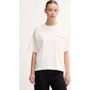 Dámské tričko Bavlněné tričko United Colors of Benetton dámské, béžová barva, 35P5D10AR 01X, vel. M