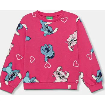 Chlapecká mikina Dětská bavlněná mikina United Colors of Benetton 3UNPG10KD.P.seasonal růžová 42X, vel. 90