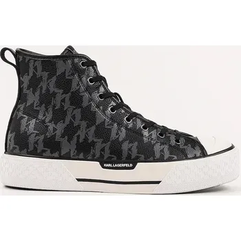 Pánské tenisky Kožené kecky Karl Lagerfeld KAMPUS MAX MNS černá barva, KL50449 KL50449.100 99X, EUR 44