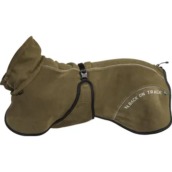 Volný čas Back on Track BAY Fleece Dog Coat High set Tail Barva: Olivově zelená, Velikost: 35 Regenerační obleček pro psy