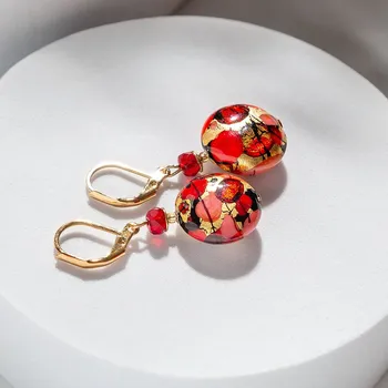 Náušnice Lampglas Náušnice Carmen Flame s 24karátovým zlatem v perlách Lampglas Materiál zapínání náušnic: pozlacené stříbro Ag 925/1000