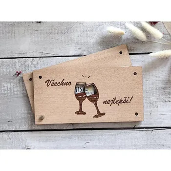 Obálka Dřevěná obálka na peníze - Všechno nejlepší II