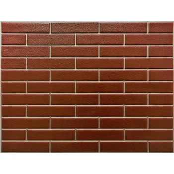 Obklad Obkladové panely 3D malá cihla červená se stříbrnou spárou