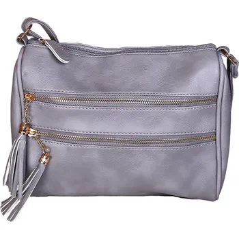Kabelka Nicole Brown Dámská kabelka JBFB 321 2 zipy ŠEDÁ