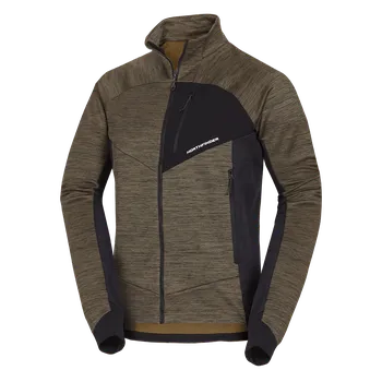 Pánská mikina Northfinder Pánský trekingový melanžový svetr JULISTE, zelená, L