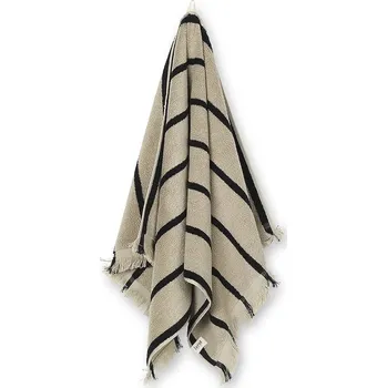 Ručník Velký bavlněný ručník ferm LIVING Alee béžová barva 1104265580 12X