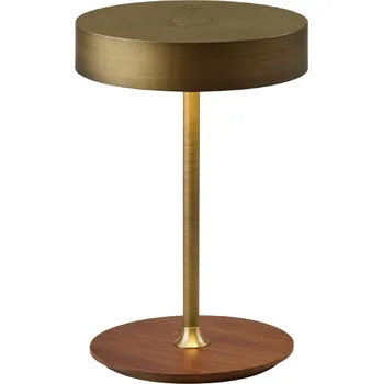 Lampička Halo Design Mosazná kovová nabíjecí stolní LED lampa On the Move 19 cm