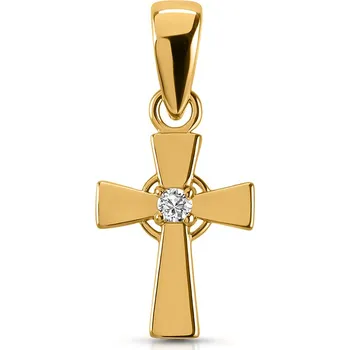 Přívěsek Brilio Jemný přívěsek křížek ze žlutého zlata 14/661.431ZIR + 2 měsíce na vrácení zboží
