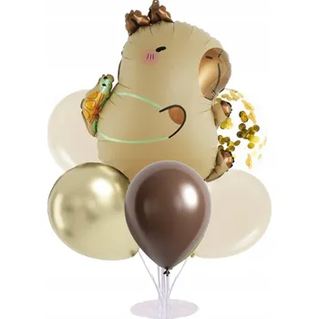 Balónek KAPYBARA Sada balónků s kapybarou a stojanem BALÓNKY STOJAN - bez helia