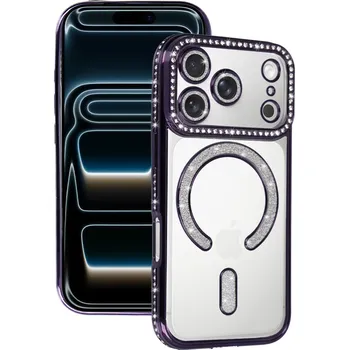 Pouzdro na mobilní telefon Zadní kryt Bling Magsafe pro iPhone 17 Pro purple