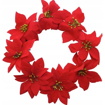 Vánoční dekorace VĚNEC DEKORACE NA DVEŘE STŮL HVĚZDA BETLÉMSKÁ VÁNOČNÍ DEKORACE