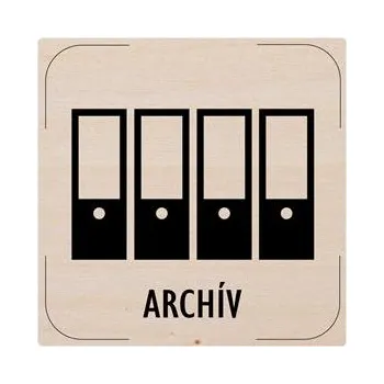 Cedulka na dveře - Archív - piktogram, dřevěná tabulka, 80 x 80 mm