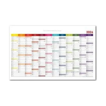 Kalendář Nástěnný kalendář Plánovací mapa 2026 CZ - 100 x 63 cm - barevná