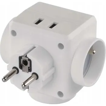 Elektrická zásuvka Elektrická Zásuvka, USB rozbočka Emos bílá