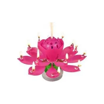 Svíčka Narozeninová svíčka s melodií, růžová [1 ks],rychlé dodání