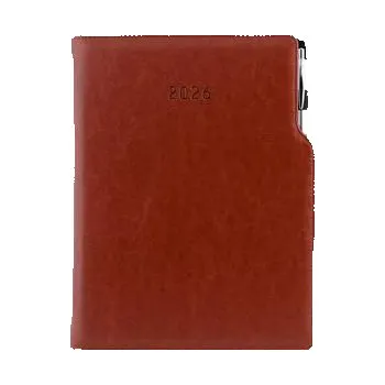 Diář Diář GEP s propiskou denní A4 2026 - hnědá