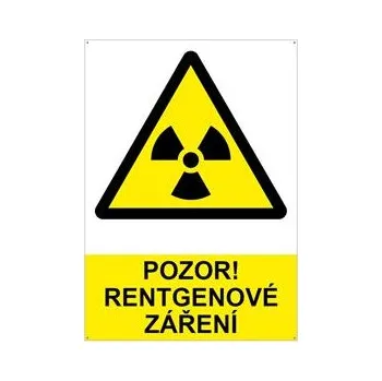 Pozor! Rentgenové záření - bezpečnostní tabulka s dírkami, plast A4, 2 mm