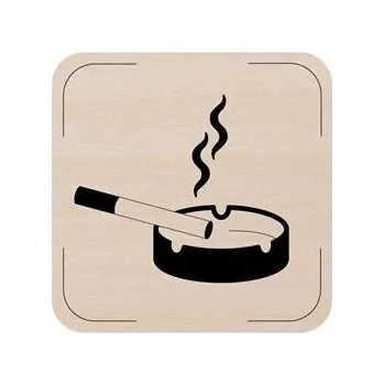 Popis místnosti - cedulka na dveře - Kuřárna - piktogram, dřevěná tabulka, 80 x 80 mm