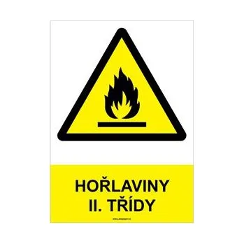 HOŘLAVINY II. TŘÍDY - bezpečnostní tabulka, plast A4, 0,5 mm