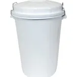 Denox nádoba na odpad s víkem INDUSTRIAL, 95 L gastro, uzavírání, bílý, pevný plast