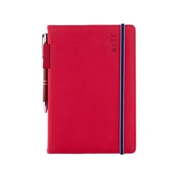 Zápisník Notes AMOS A5 tečkovaný - červená/modrá gumička