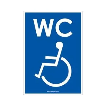 WC PRO INVALIDY, modrá, plast s dírami 2 mm 105x148 mm