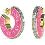 Guess Fashion pozlacené náušnice se zirkony Love Guess JUBE04083JWYGFCT/U + 2 měsíce na vrácení zboží