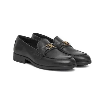 Pánská obuv Loafersy Tommy Hilfiger Th Logo Leather Loafer FW0FW08705 Černá 41
