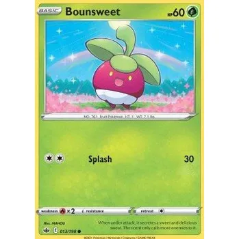 Karetní hra Pokémon CRE 013/198 Bounsweet - Chilling Reign Stav: Near Mint, Verze: REVERSE HOLO