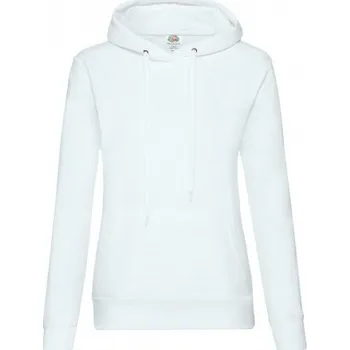 Dámská mikina Mikina dámská s kapucí Hooded Sweat Fruit of the Loom Bílá L