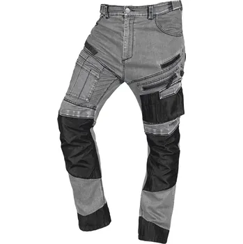 montérky NEO TOOLS Pracovní kalhoty DENIM, zesílení Oxford, šedé Velikost: XS