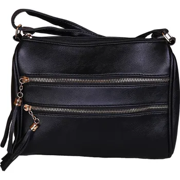 Kabelka Nicole Brown Dámská kabelka JBFB 321 2 zipy ČERNÁ
