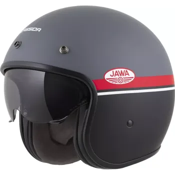 Helma na motorku Přilba CASSIDA Oxygen 2.0 Jawa OHC (šedá matná/červená/černá/bílá), klasická helma na motorku